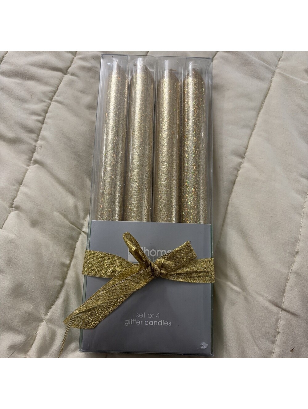 JCPenny Home Collection Set Of 4 Gold Glitter Candles